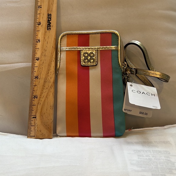 Coach Julia striped universal case New NWT original price $58 pastel stripes - Picture 2 of 8